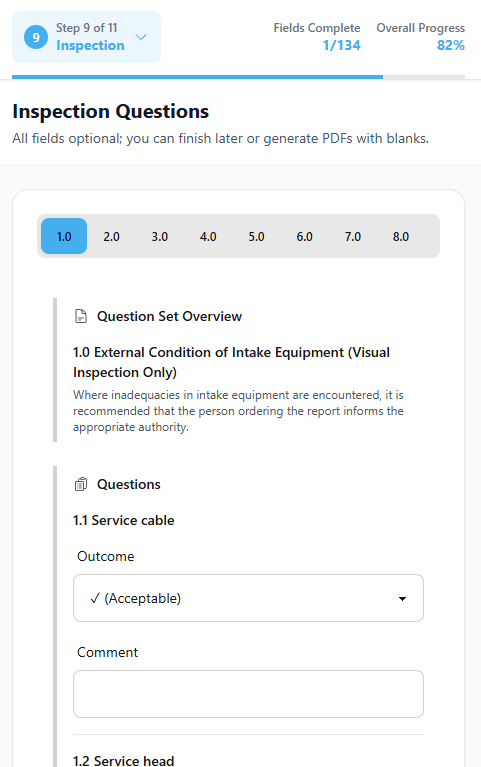EICR - Question Sets