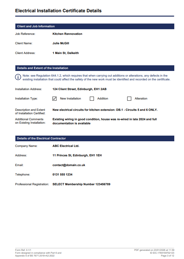 EIC Installation Details