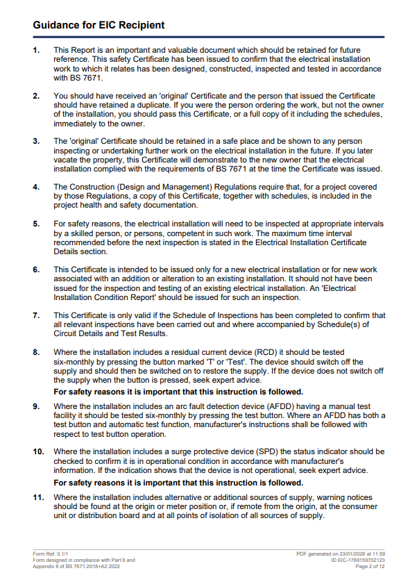 EIC Guidance for Recipient