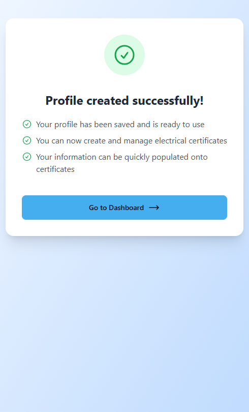User Profile - Success