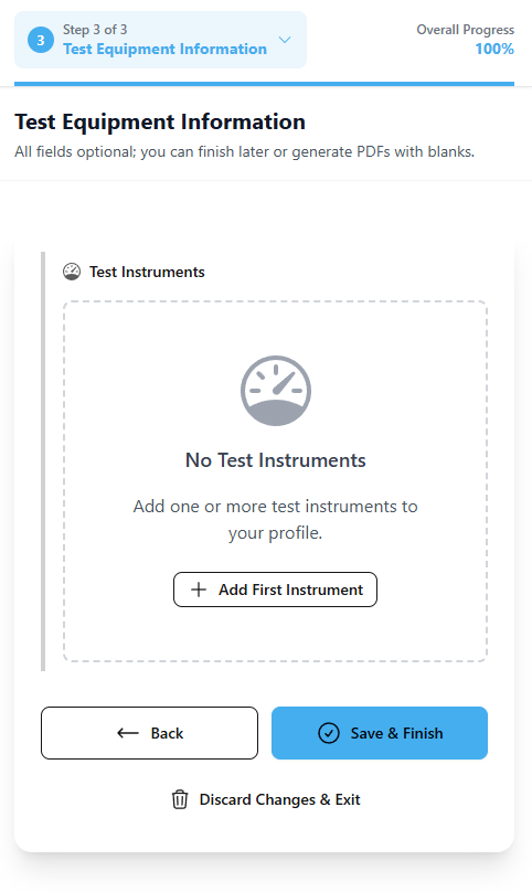 User Profile - Capture Test Equipment